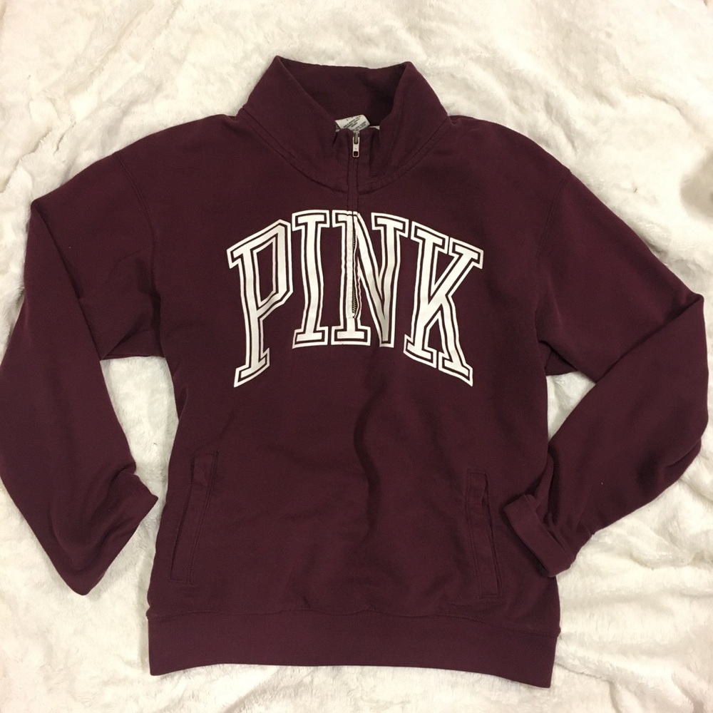PINK QUARTER ZIP PULLOVER